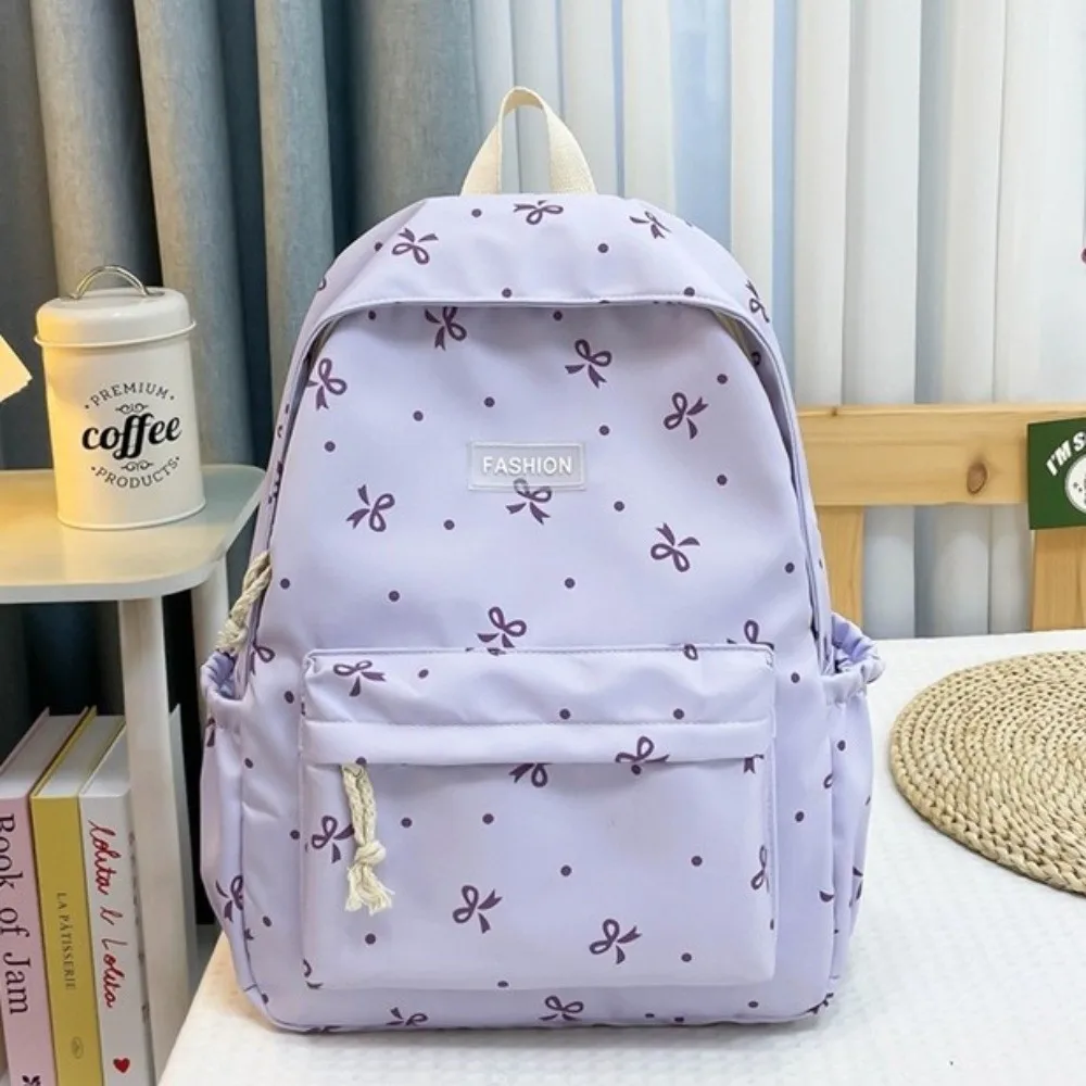 Nylon Material Bow Print Backpack Adjustable Straps Multi-Pocket Large Capacity School Bag Quilted Design Harajuku
Nylon Material Bow Print Backpack Adjustable Straps Multi-Pocket Large Capacity School Bag Quilted Design Harajuku