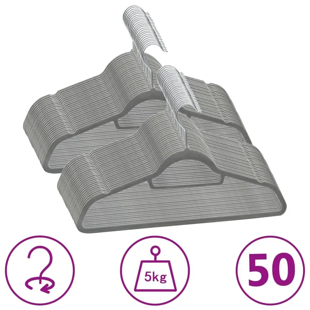 50pcs Anti-Slip Gray Velvet Clothes Hangers Set - Space-Saving, Non-Slip Design for Organized Closets
50pcs Anti-Slip Gray Velvet Clothes Hangers Set - Space-Saving, Non-Slip Design for Organized Closets