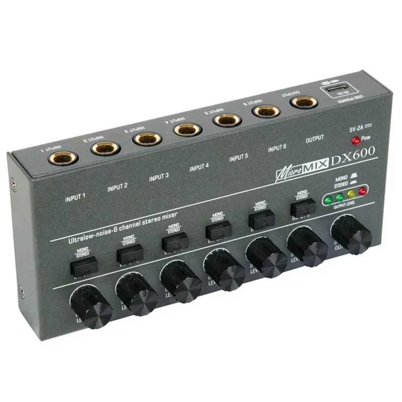 Upgraded DX400/600/800 Ultra Low Noise 4/6/8 Channel Line Mixer Mini Sound Mixer Power Supply DC5V Easy Operation Audios Mixer
Upgraded DX400/600/800 Ultra Low Noise 4/6/8 Channel Line Mixer Mini Sound Mixer Power Supply DC5V Easy Operation Audios Mixer