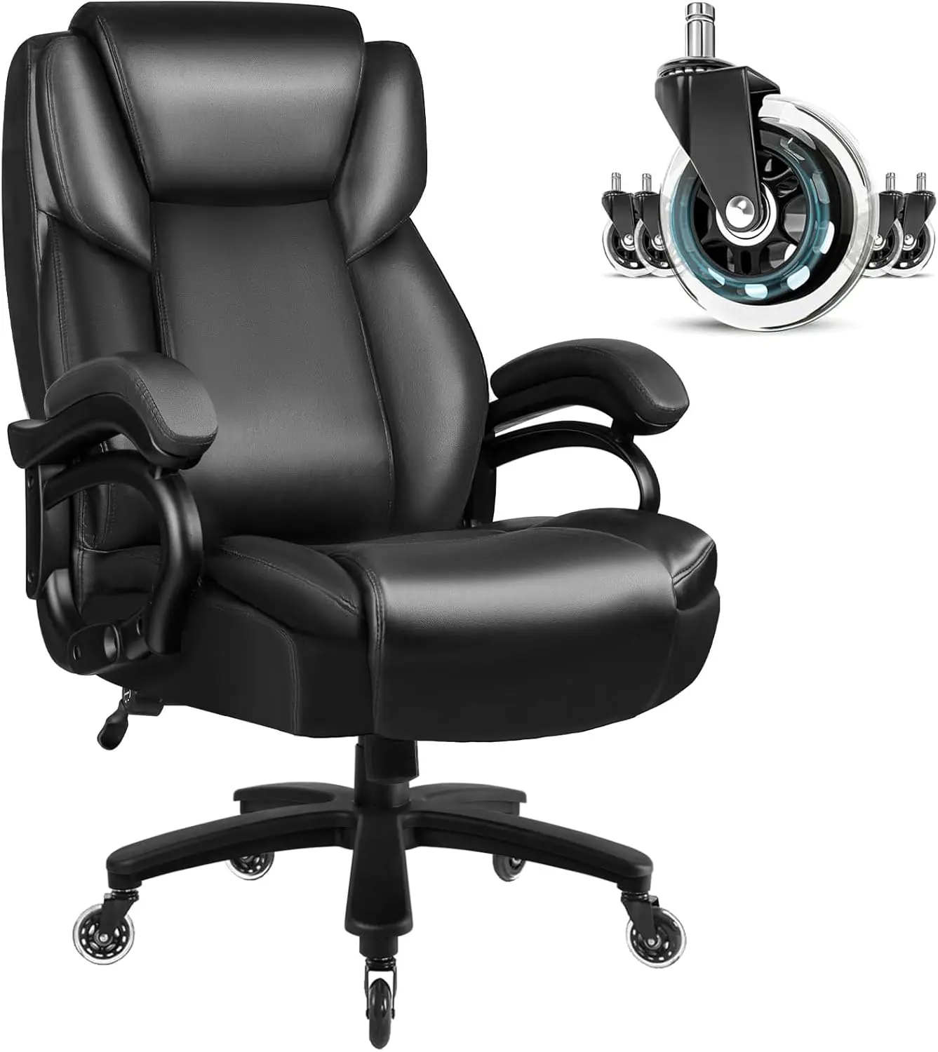 Big And Tall Office Chair, Ergonomic High Ba Pu Leather Executive Office Desk Chair With Ba Support, Heavy Duty Extra Wide Seat
Big And Tall Office Chair, Ergonomic High Ba Pu Leather Executive Office Desk Chair With Ba Support, Heavy Duty Extra Wide Seat