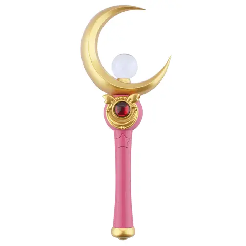 Anime Cosplay Sailor Moon Usagi Tsukino Moon Stick Puntelli di cristallo Costume Festa di Halloween Comic Kid Donne adulte #   colore: Oro, taglia