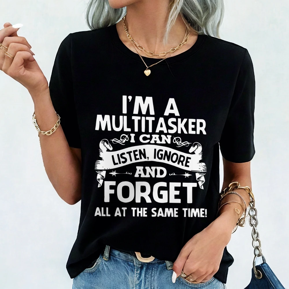 Women's T-shirt Summer Casual Loose Fit Trendy Printed Female Clothing Round Neck Short Sleeved Tees Street Daily Tops For Woman
Women's T-shirt Summer Casual Loose Fit Trendy Printed Female Clothing Round Neck Short Sleeved Tees Street Daily Tops For Woman
