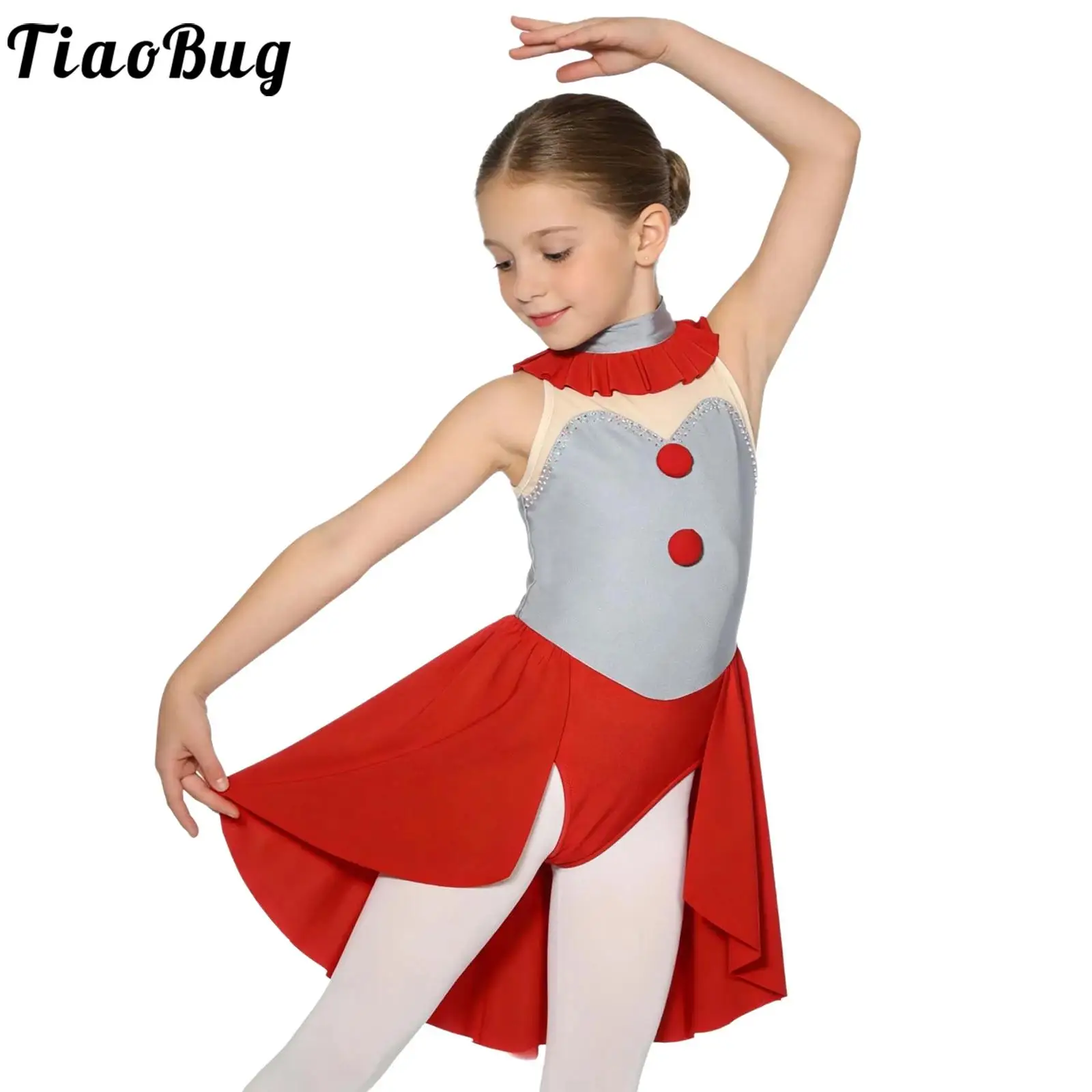 Kids Girls Clown Dance Costume Tutu Leotards Dance Dress Figure Skating Contrast Color Sleeveless Pompom Decor Overlay Bodysuit
Kids Girls Clown Dance Costume Tutu Leotards Dance Dress Figure Skating Contrast Color Sleeveless Pompom Decor Overlay Bodysuit