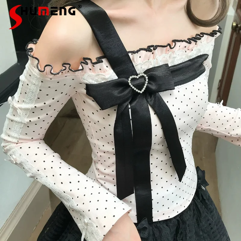 Subculture Y2K Polka Dot Top Skirt Set 2-piece Set Women's Spring New Sweet Cute Bow Off-shoulder Long-sleeve Top Short Skirt
Subculture Y2K Polka Dot Top Skirt Set 2-piece Set Women's Spring New Sweet Cute Bow Off-shoulder Long-sleeve Top Short Skirt