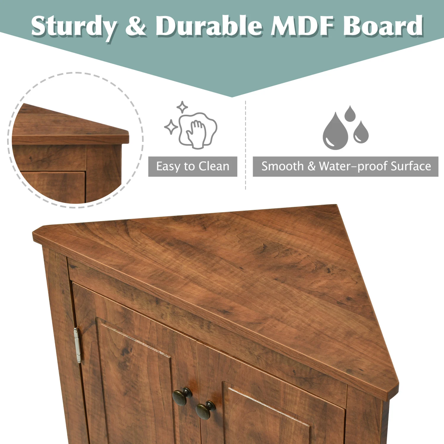 Brown Triangle Bathroom Storage Cabinet with Adjustable Shelves, Freestanding Floor Cabinet for Home Kitchen
Brown Triangle Bathroom Storage Cabinet with Adjustable Shelves, Freestanding Floor Cabinet for Home Kitchen