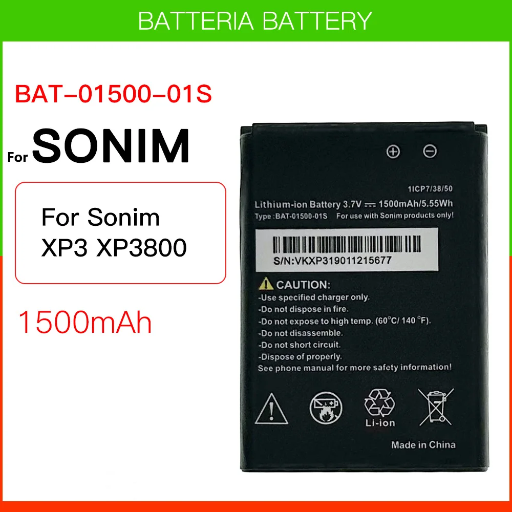 BAT-01500-01S Replacement Battery For Sonim XP3800 XP3 Router Use With Sonim Products Only ! 1ICP7/38/50 Batteria+Fast shipping
BAT-01500-01S Replacement Battery For Sonim XP3800 XP3 Router Use With Sonim Products Only ! 1ICP7/38/50 Batteria+Fast shipping