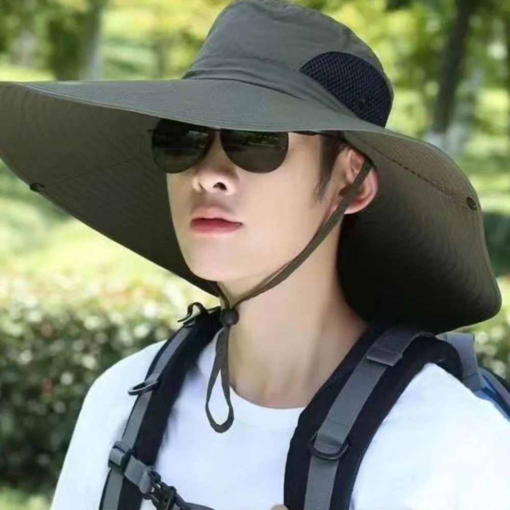 Korean Style Wide Brim Men's Bucket Hat Anti-UV Polyester Women Beach Hat Breathable Mesh Hat for Men Summer Outdoors
Korean Style Wide Brim Men's Bucket Hat Anti-UV Polyester Women Beach Hat Breathable Mesh Hat for Men Summer Outdoors
