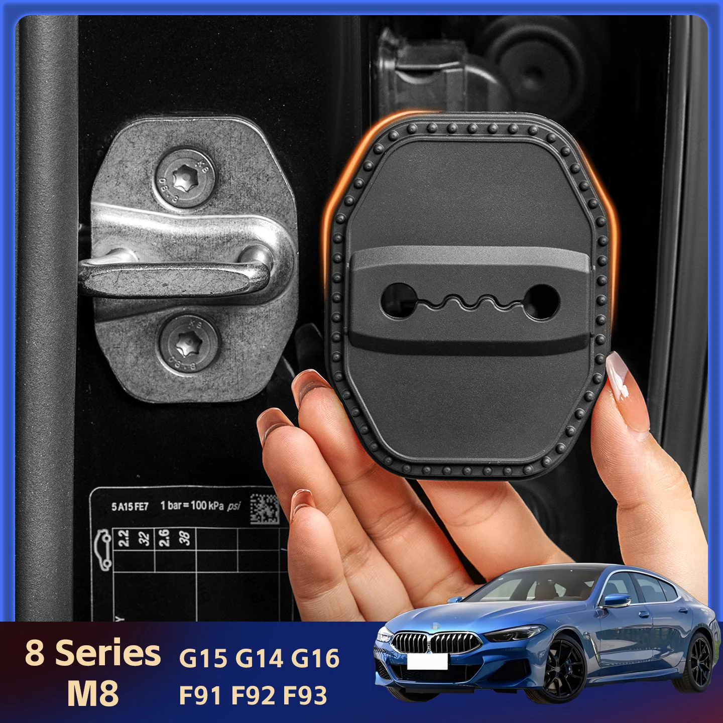 2/4 шт. силиконовые защитные накладки на замки дверей автомобиля для BMW 8 серии G15 G14 G16 M8 F91 F92 F93
2/4 шт. силиконовые защитные накладки на замки дверей автомобиля для BMW 8 серии G15 G14 G16 M8 F91 F92 F93