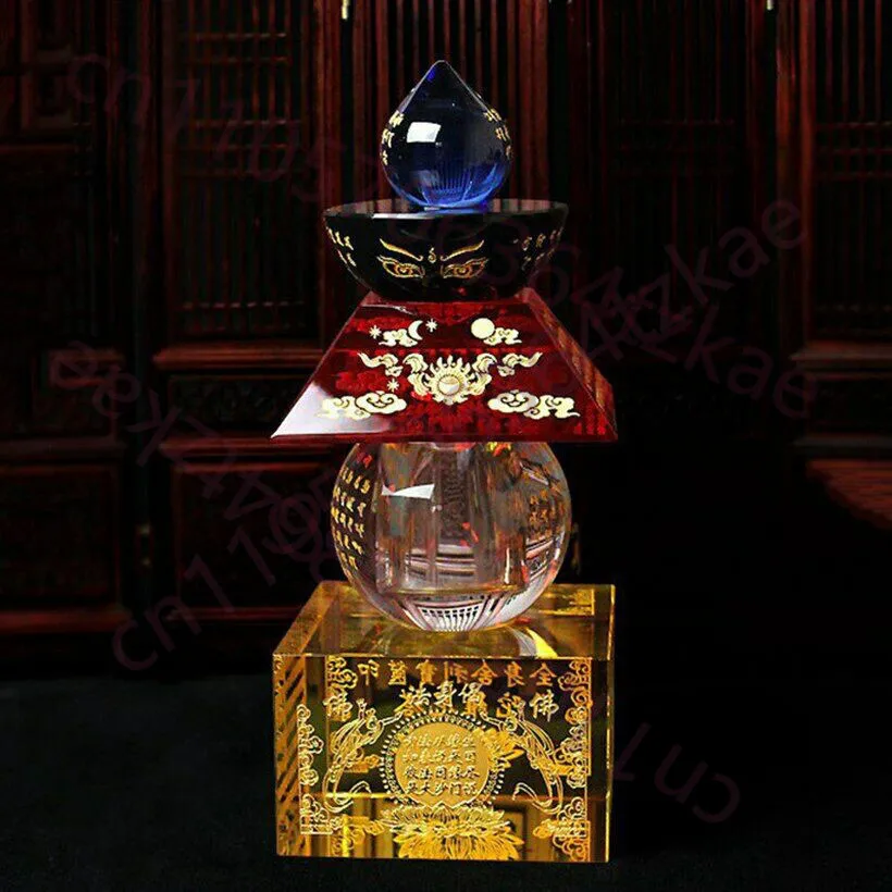 14cm Crystal Stupa Buddhism All Tathagata Heart Five Wheel Tower Sarira Degoba
14cm Crystal Stupa Buddhism All Tathagata Heart Five Wheel Tower Sarira Degoba
