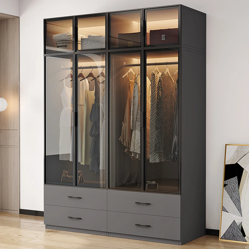 Wardrobe glass door household bedroom small apartment storage cabinet high-end floor wardrobe
Wardrobe glass door household bedroom small apartment storage cabinet high-end floor wardrobe