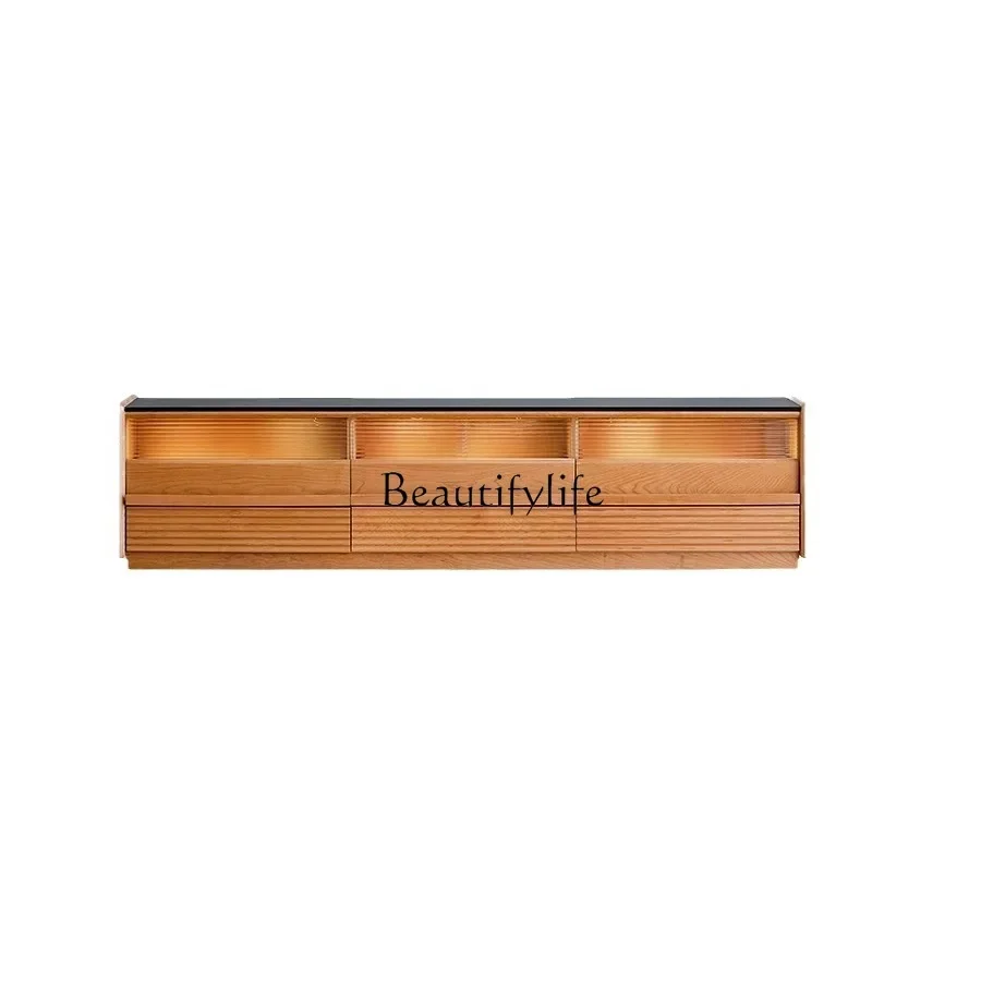 Cherry wood TV cabinet household living room simple rock slab solid wood floor TV cabinet
Cherry wood TV cabinet household living room simple rock slab solid wood floor TV cabinet