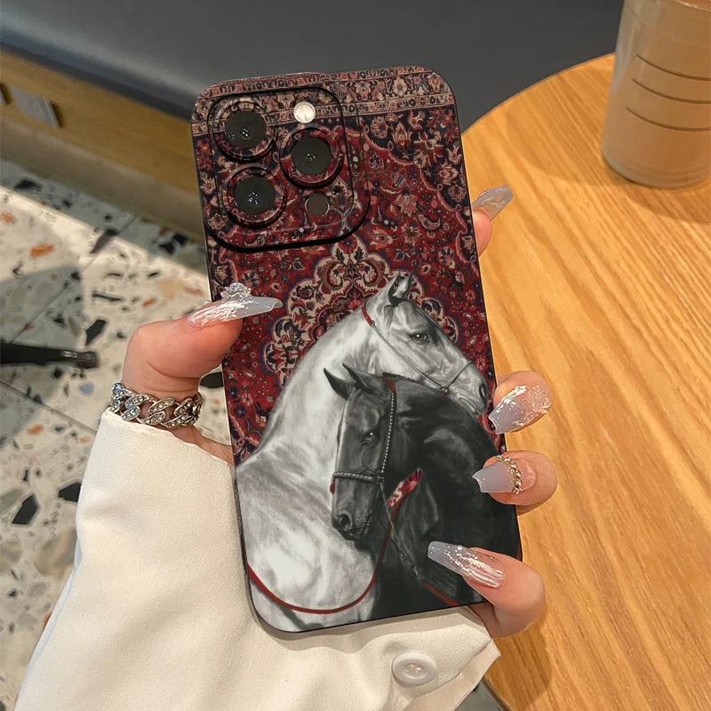 Elegant black and white horse pattern phone case suitable for iPhone 17 16 15 14 13 12 11 Pro/Max/Plus anti drop and shockproof
Elegant black and white horse pattern phone case suitable for iPhone 17 16 15 14 13 12 11 Pro/Max/Plus anti drop and shockproof