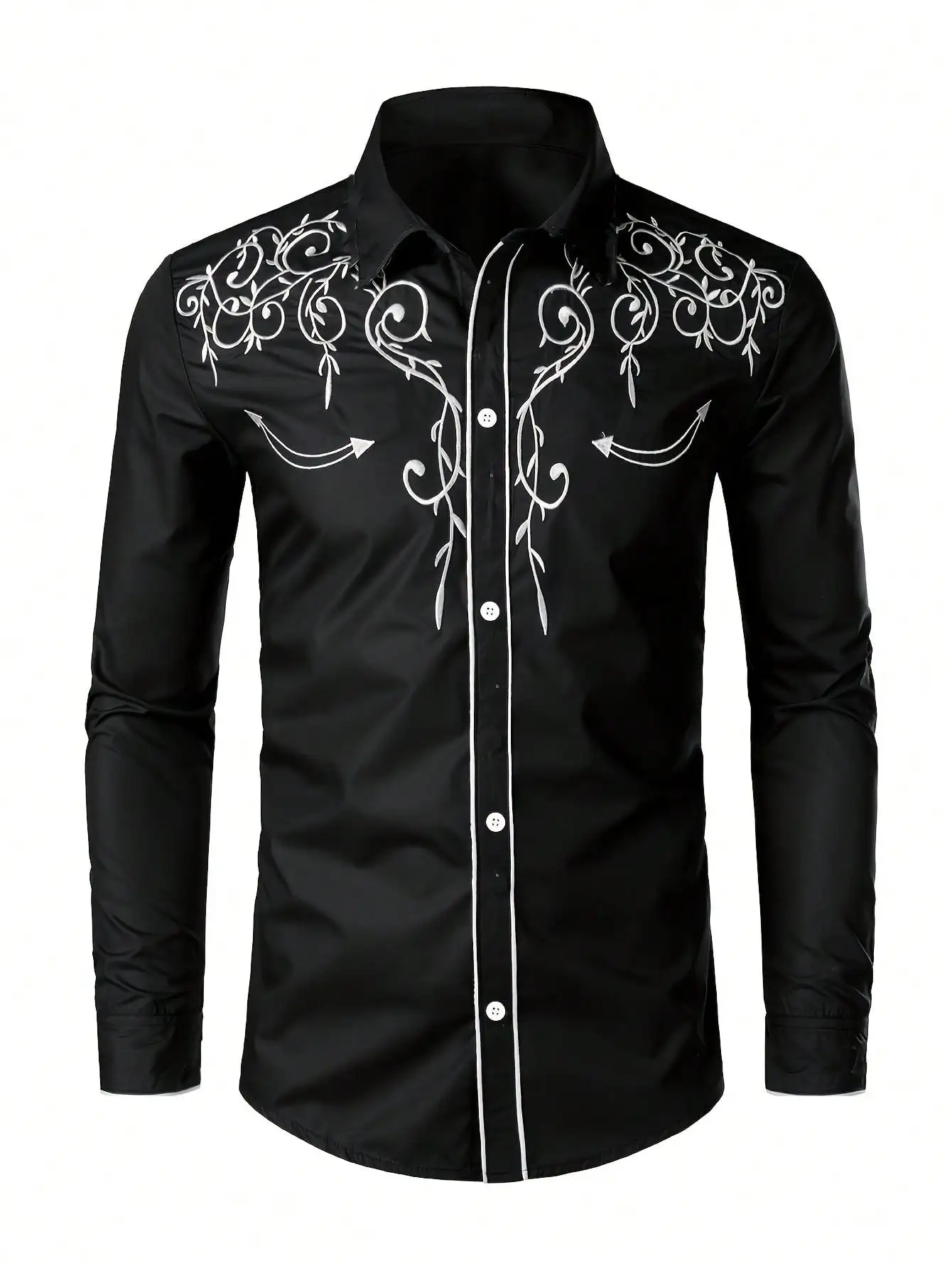 New Men's Long-Sleeved Shirts, Fashionable and Personalized, Versatile Embroidered Slim Lapel Shirts for Men
New Men's Long-Sleeved Shirts, Fashionable and Personalized, Versatile Embroidered Slim Lapel Shirts for Men