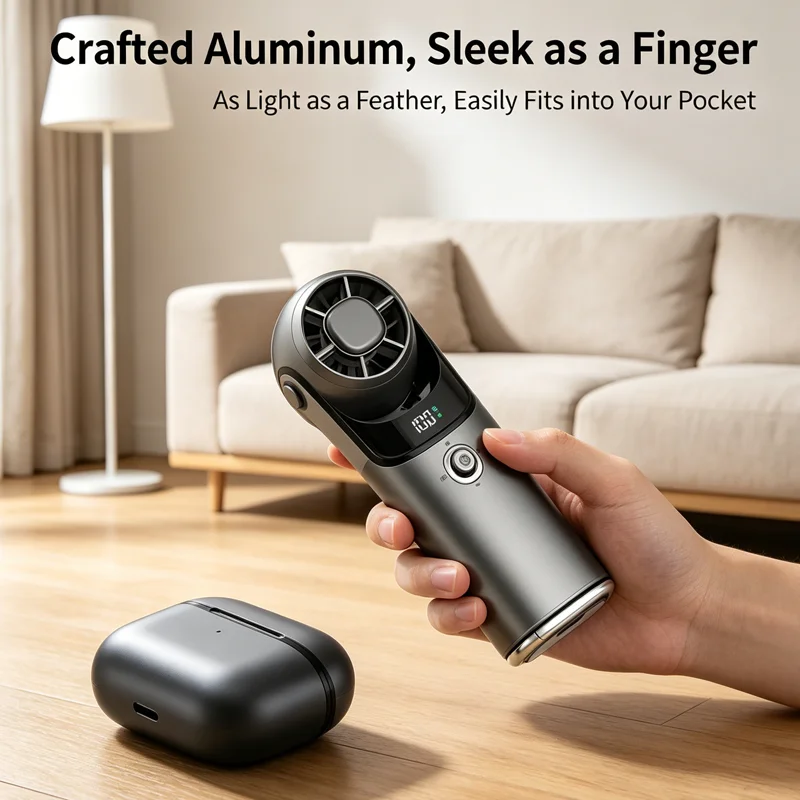New Semiconductor Cooling Handheld Fan 100 Speeds Ice Feeling Turbo Fan 3600mAh Rechargeable Neck Fan With LED Display
New Semiconductor Cooling Handheld Fan 100 Speeds Ice Feeling Turbo Fan 3600mAh Rechargeable Neck Fan With LED Display