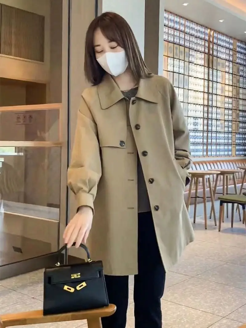 Medium Style Overcoat Spring Autumn Korean Loose Fit All-match Office Lady Fashion Solid Button Pockets A-line Jacket
Medium Style Overcoat Spring Autumn Korean Loose Fit All-match Office Lady Fashion Solid Button Pockets A-line Jacket