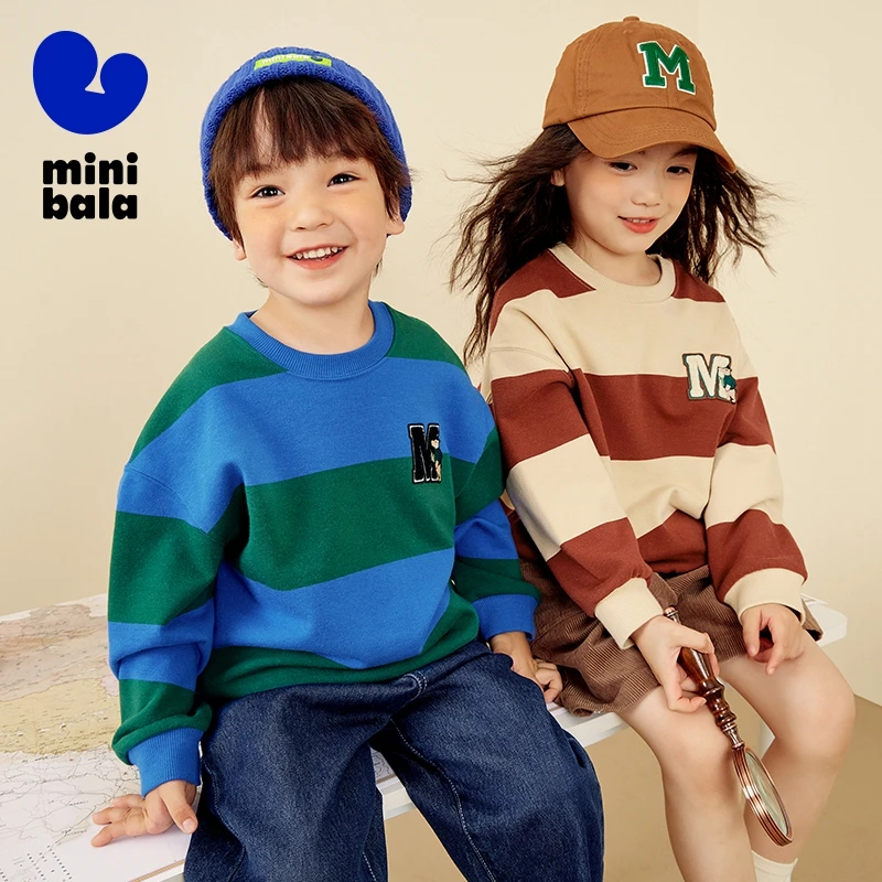 Mini Bala Sweatshirts Boys and Girls Sweatshirts Baby School Style 2024 Autumn New Warm Striped Sweatshirts
Mini Bala Sweatshirts Boys and Girls Sweatshirts Baby School Style 2024 Autumn New Warm Striped Sweatshirts