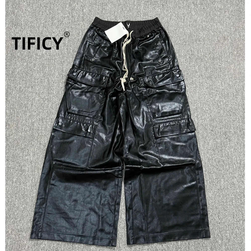 High Street RO Style Pants Men's Matte Coated Elastic Waistband Loose and Wide Leg Floor Mopping Multi Pocket Work Casual Pants
High Street RO Style Pants Men's Matte Coated Elastic Waistband Loose and Wide Leg Floor Mopping Multi Pocket Work Casual Pants