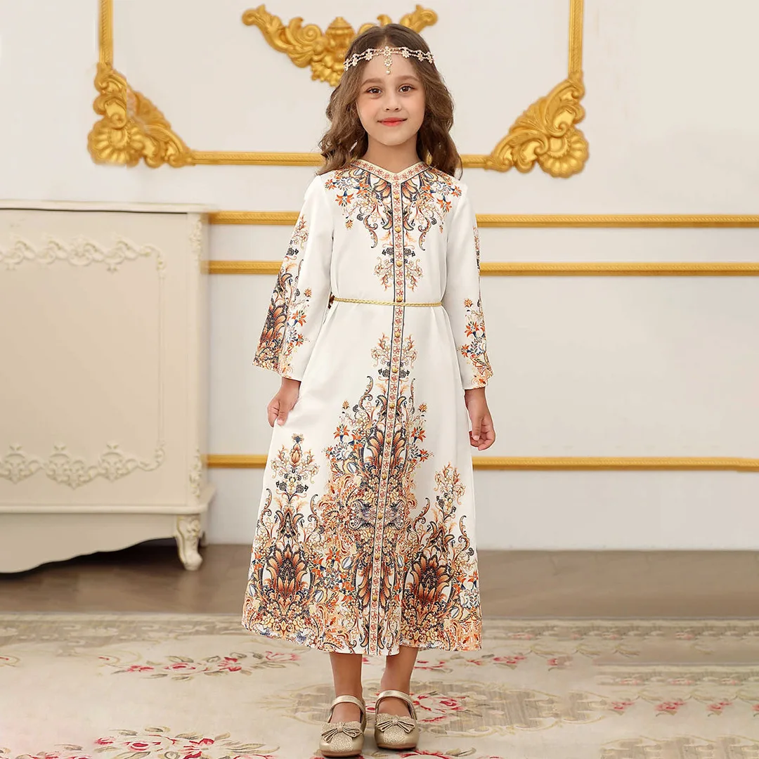 Palace Style Girl Robe Long Dress Children's Clothing Girl Formal White Dress Fashion Print Floral Dress For Girls Clothes Daily
Palace Style Girl Robe Long Dress Children's Clothing Girl Formal White Dress Fashion Print Floral Dress For Girls Clothes Daily