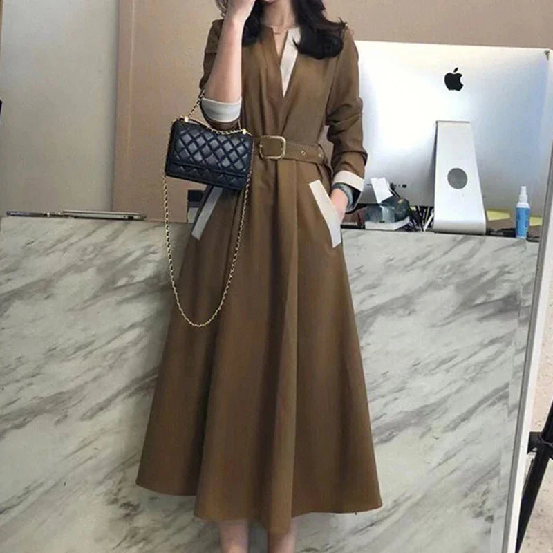 Women's dress, high-end feeling, socialite, high-end suit coffee color, long sleeved dress evening dresses
Women's dress, high-end feeling, socialite, high-end suit coffee color, long sleeved dress evening dresses