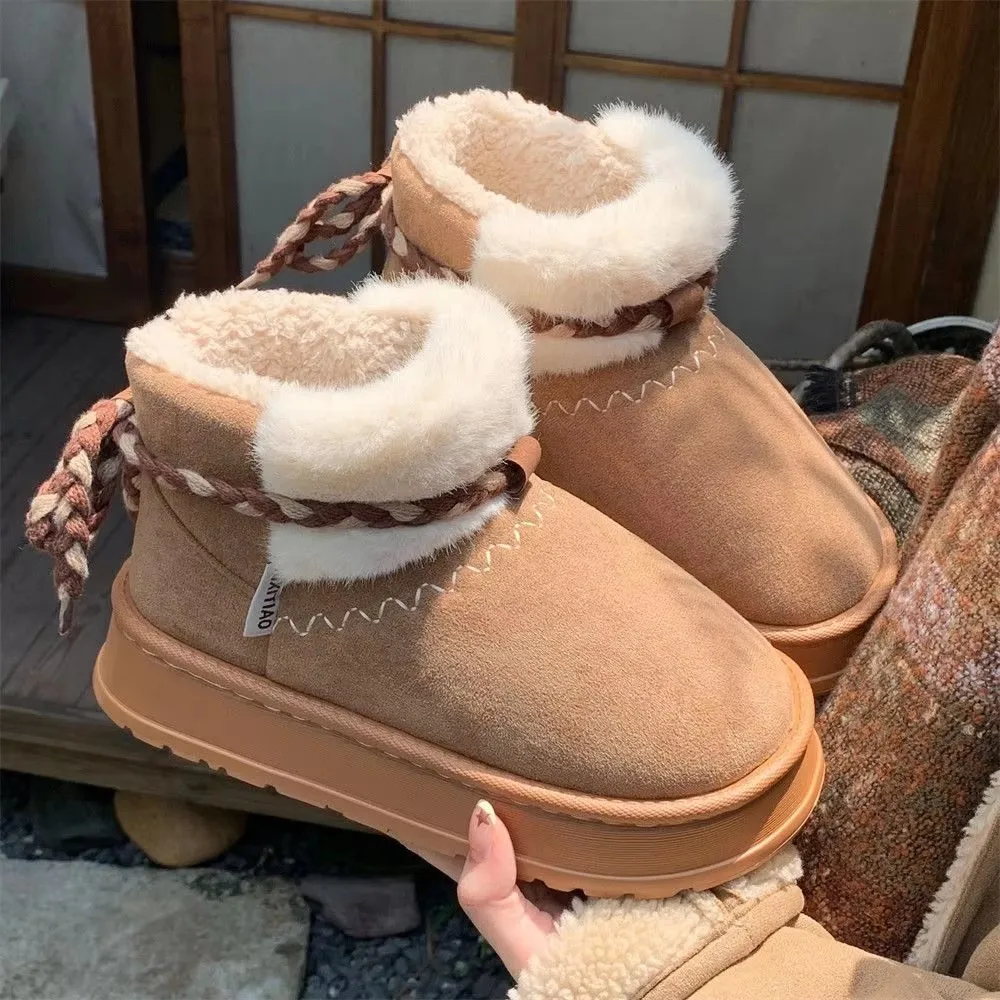 Fashion Retro Colorful Thick Bottom Snow Boots Winter Warm Padded Fur One Mid Calf Cotton Christmas Women Soft Cool Non-slip
Fashion Retro Colorful Thick Bottom Snow Boots Winter Warm Padded Fur One Mid Calf Cotton Christmas Women Soft Cool Non-slip