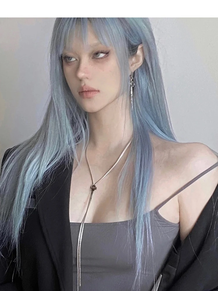 Blue wig female long straight hair full headgear cos color subculture y2k two-dimensional lolita lolita water dance
Blue wig female long straight hair full headgear cos color subculture y2k two-dimensional lolita lolita water dance