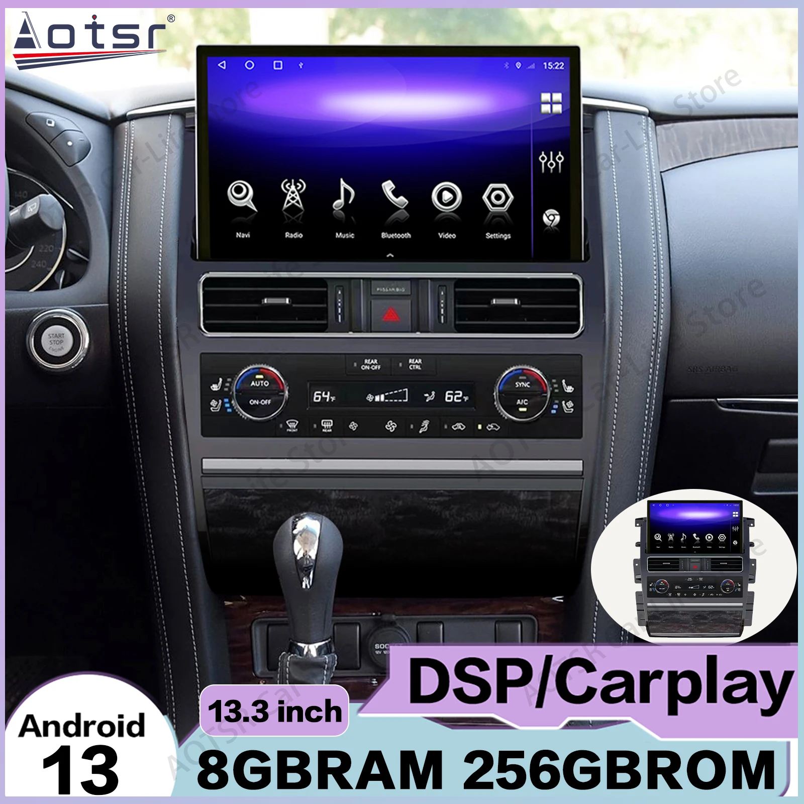 Android Multimedia Radio For Nissan Patrol Y62 Armada For Infiniti QX80 QX56 2010~2022 GPS Navigation Audio Stereo IPS Head Unit
Android Multimedia Radio For Nissan Patrol Y62 Armada For Infiniti QX80 QX56 2010~2022 GPS Navigation Audio Stereo IPS Head Unit