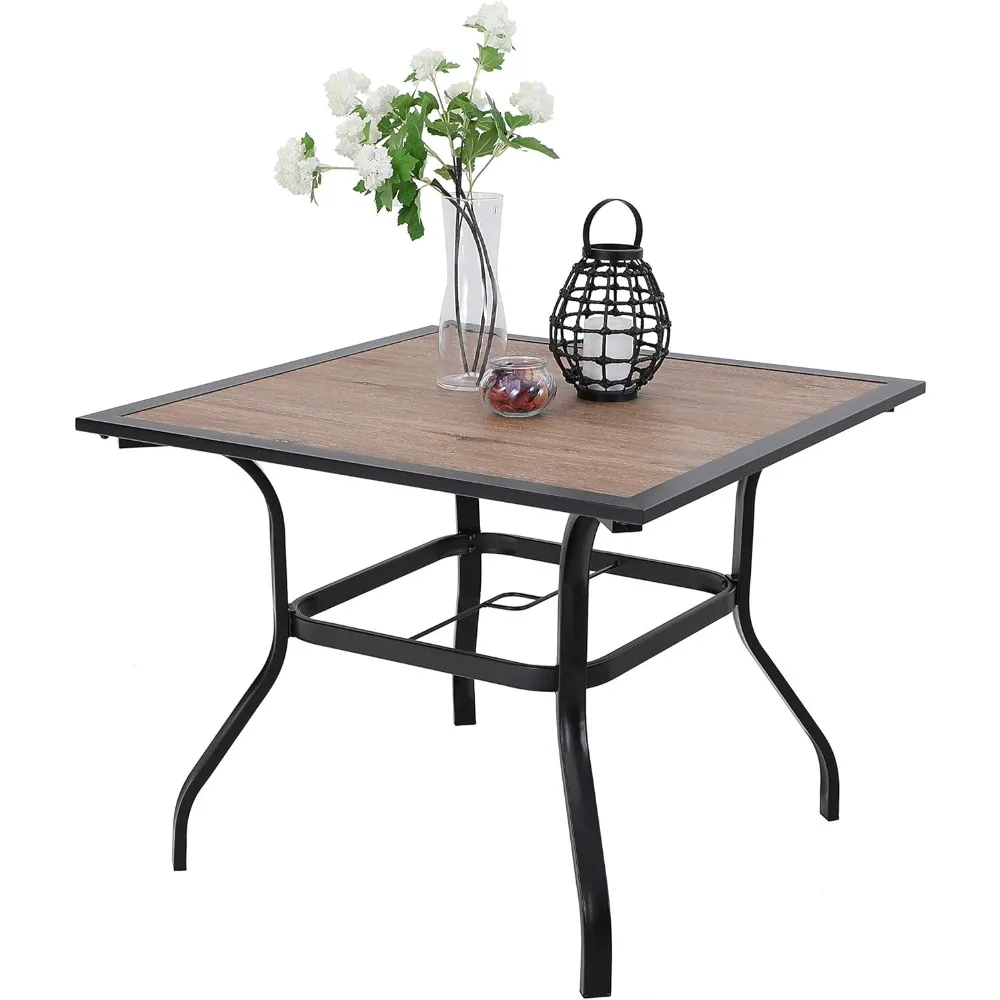 37" Patio Dining Table Square Backyard Bistro Table Outdoor Furniture Garden Table, Imitation of Wooden Surface Top
37" Patio Dining Table Square Backyard Bistro Table Outdoor Furniture Garden Table, Imitation of Wooden Surface Top