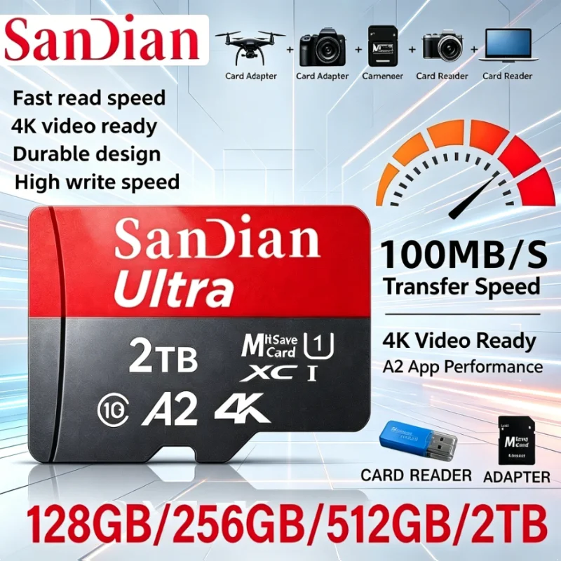 New Original High Speed Memory Card 128GB 256GB Class 10 Micro TF SD Card 1TB SD Memory Card For Camera Phones tablets
New Original High Speed Memory Card 128GB 256GB Class 10 Micro TF SD Card 1TB SD Memory Card For Camera Phones tablets