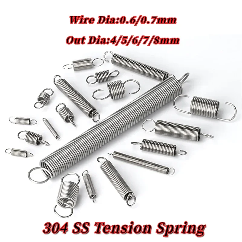 Wire Dia 0.6mm/0.7mm Stainless Steel Tension Spring with O Hook Extension Spring Free Lengh 15-120mm 5pcs/lot
Wire Dia 0.6mm/0.7mm Stainless Steel Tension Spring with O Hook Extension Spring Free Lengh 15-120mm 5pcs/lot