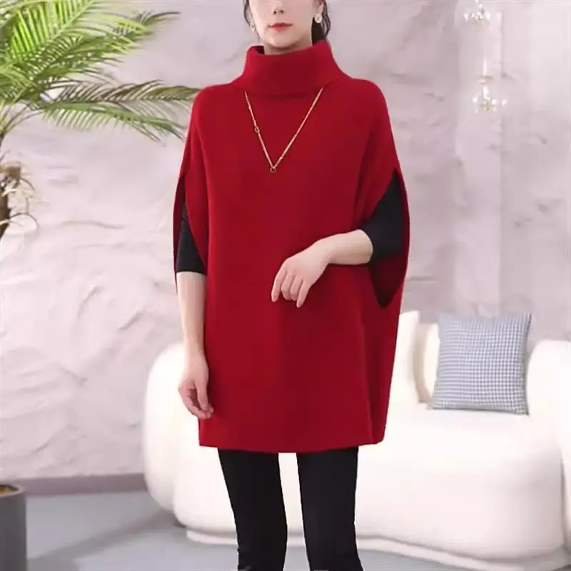 Autumn and Winter Women's High Collar Knitted Vest Loose Fashion Casual Elegant Commuter Sleeveless Sweater Coat Shawl Cape Top
Autumn and Winter Women's High Collar Knitted Vest Loose Fashion Casual Elegant Commuter Sleeveless Sweater Coat Shawl Cape Top