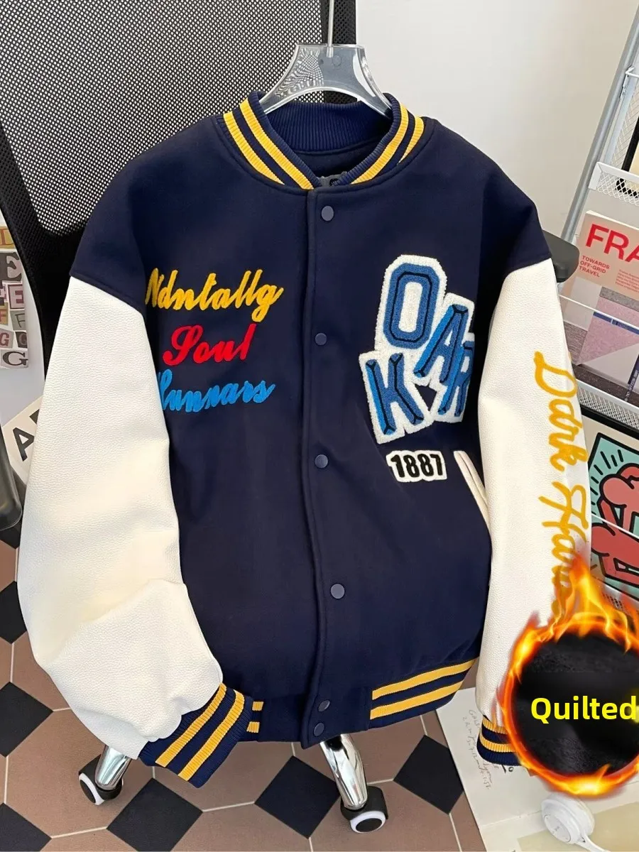 Повседневная мужская бейсбольная куртка свободного кроя для весны и осени, модная уличная одежда в стиле Гонконга, японская серия верхней одежды
Повседневная мужская бейсбольная куртка свободного кроя для весны и осени, модная уличная одежда в стиле Гонконга, японская серия верхней одежды