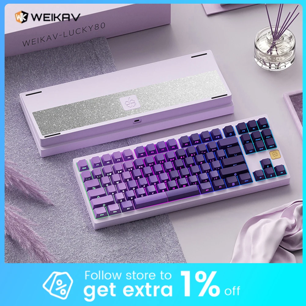 Weikav Lucky80 Mechanical Keyboard Kits Three Mode Wired 2.4G Bluetooth Wireless Gaming Keyboard Kit Customized Aluminium Alloy
Weikav Lucky80 Mechanical Keyboard Kits Three Mode Wired 2.4G Bluetooth Wireless Gaming Keyboard Kit Customized Aluminium Alloy
