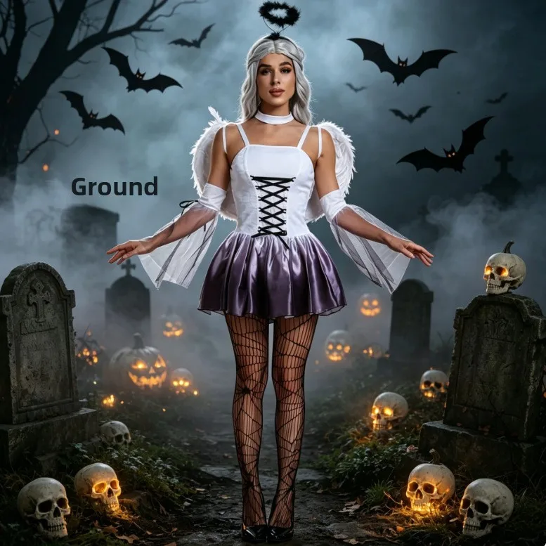 Dark Angel Witch Skirt Costume Bride Stage Performance Clothing Elf Halloween Costume Women's Fashion Ethnic Stage Wear
Dark Angel Witch Skirt Costume Bride Stage Performance Clothing Elf Halloween Costume Women's Fashion Ethnic Stage Wear