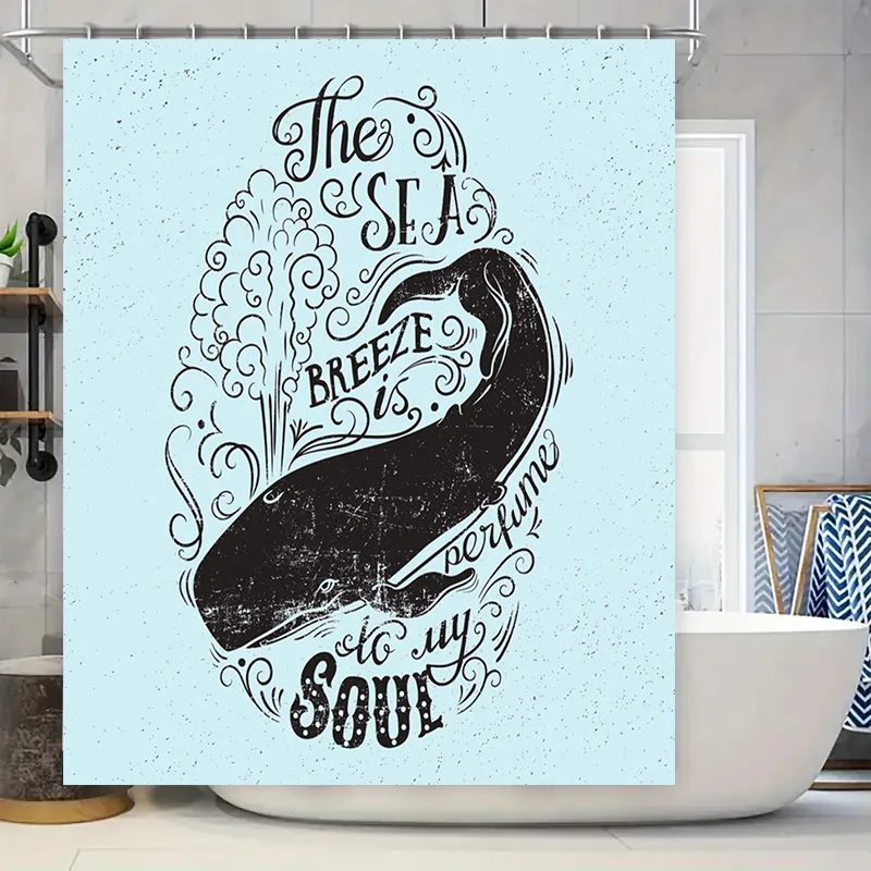 Whale Bathing Room Decor Shower Curtain Blue Black Nautical Style with Inspiring Quote for Home Bathroom Decoration Size: 69 x 7
Whale Bathing Room Decor Shower Curtain Blue Black Nautical Style with Inspiring Quote for Home Bathroom Decoration Size: 69 x 7