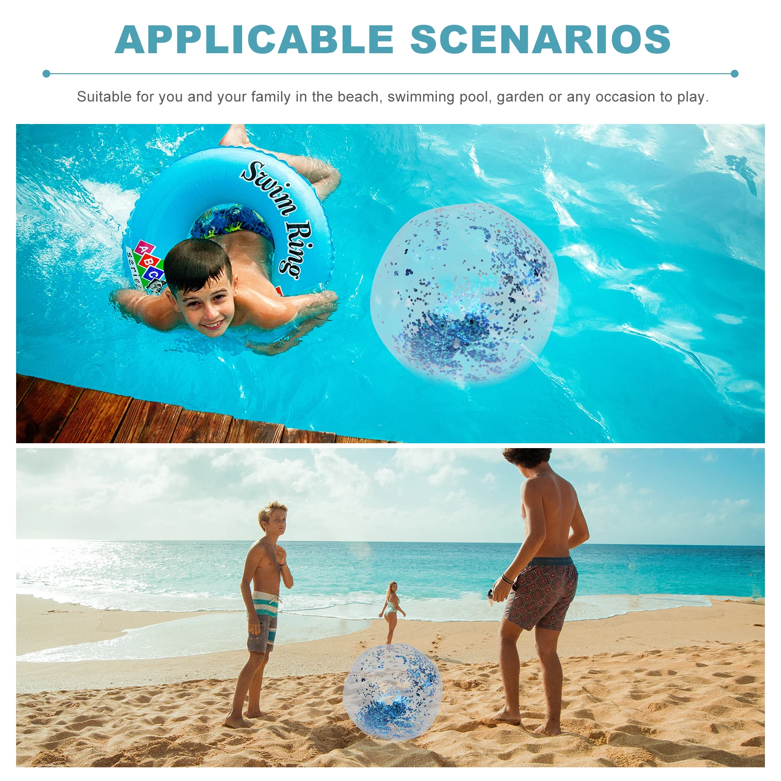 2 Pcs Beach Ball Sequined PVC Inflatable Balls Billiards Kids Toy Blue Plaything Child
2 Pcs Beach Ball Sequined PVC Inflatable Balls Billiards Kids Toy Blue Plaything Child