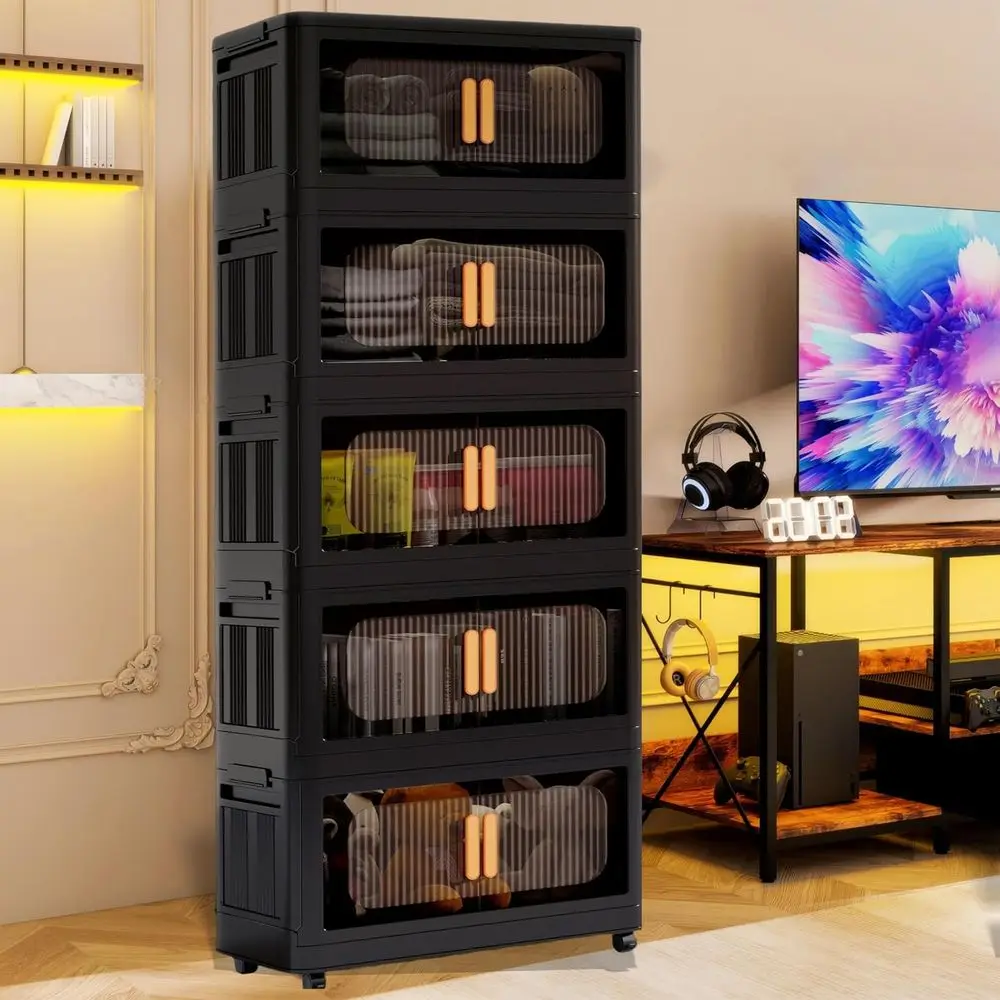 Extra Large 5-Tier Plastic Storage Cabinet with Magnetic Door and Wheels
Extra Large 5-Tier Plastic Storage Cabinet with Magnetic Door and Wheels