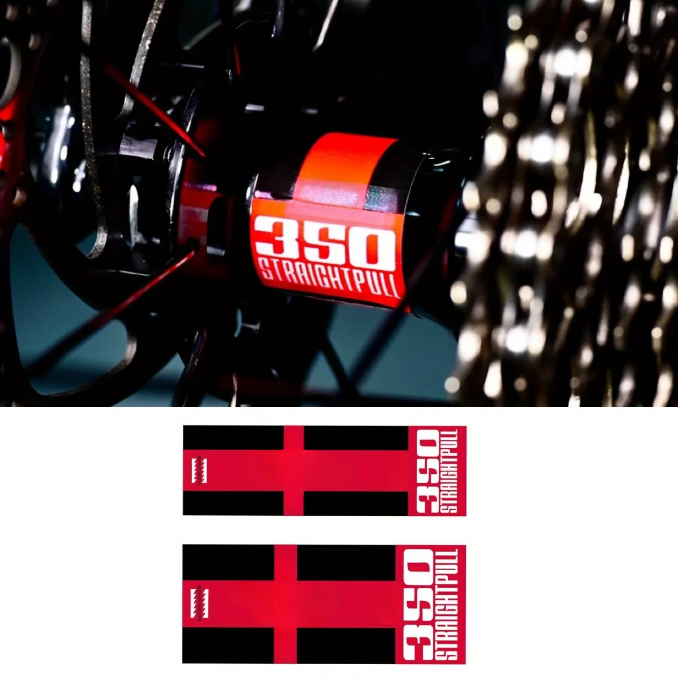 1SET "350 STRAIGHTPULL" Red Black Sticker Decal For Bike Wheel Component
1SET "350 STRAIGHTPULL" Red Black Sticker Decal For Bike Wheel Component