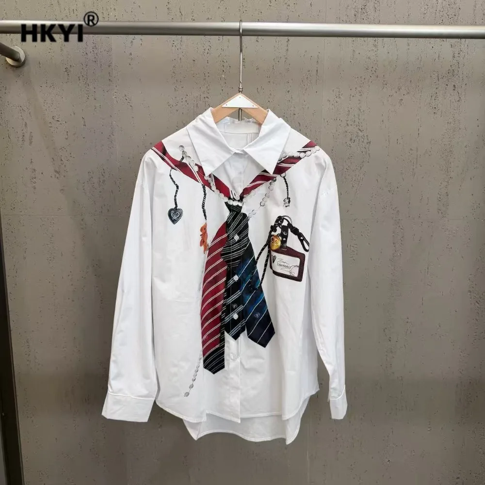High Street Shirts Women's Spring and Summer College Style Tie Printed Long Sleeved Streetwear Fashion Shirt
High Street Shirts Women's Spring and Summer College Style Tie Printed Long Sleeved Streetwear Fashion Shirt