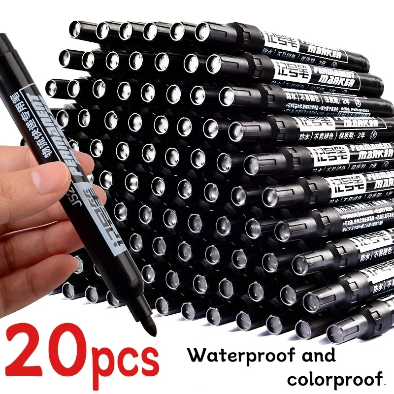 20pcs Large-Capacity Marker Set-Black Red Blue & Black Waterproof Quick-Drying Non-Fading Large-Size Head Logistics Marker Pens
20pcs Large-Capacity Marker Set-Black Red Blue & Black Waterproof Quick-Drying Non-Fading Large-Size Head Logistics Marker Pens