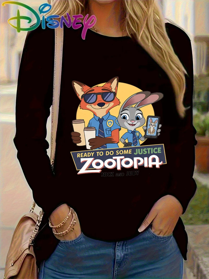 Potdemiel Plus Size Women Zootopia Graphic T-Shirt Long Sleeve Crew Neck Black with Colorful Cartoon Characters Soft Polyester
Potdemiel Plus Size Women Zootopia Graphic T-Shirt Long Sleeve Crew Neck Black with Colorful Cartoon Characters Soft Polyester