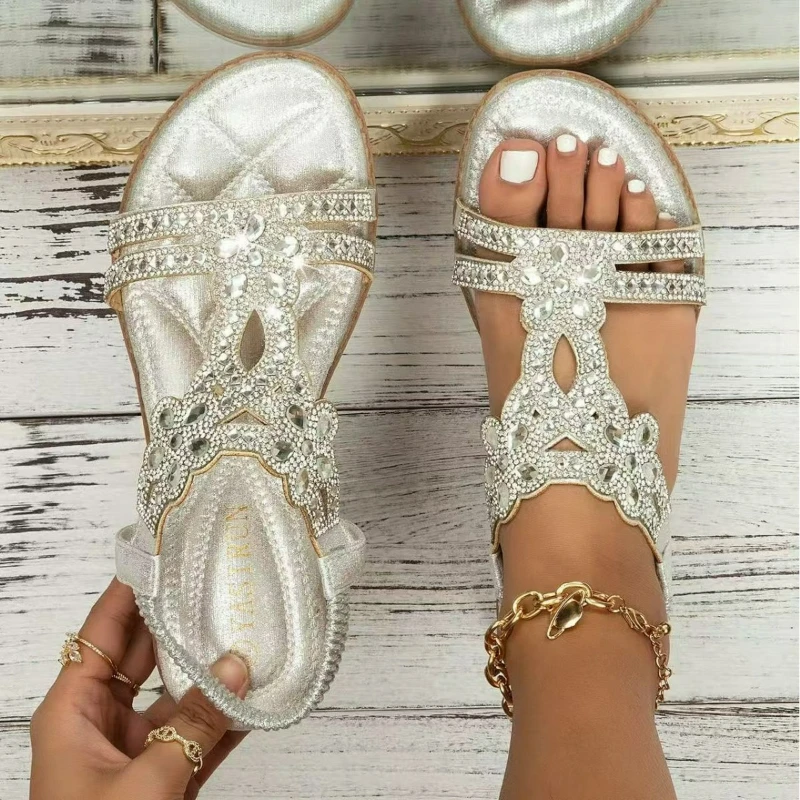 Women Sandals Crystal Summer Shoes New Elastic Band Open Toe Sandals Plus Size Outdoor Casual Beach Shoes Bohemian Flat Sandals
Women Sandals Crystal Summer Shoes New Elastic Band Open Toe Sandals Plus Size Outdoor Casual Beach Shoes Bohemian Flat Sandals