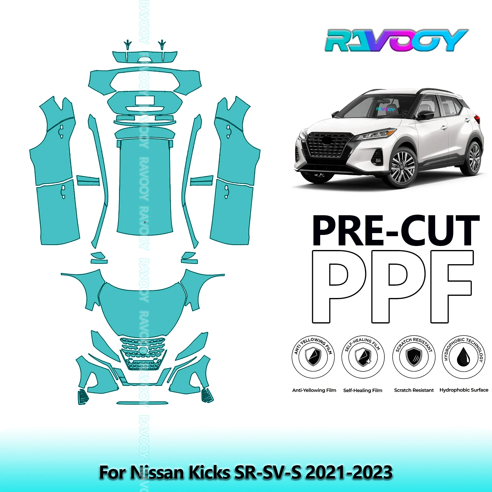 8.5Mil Precut PPF Paint Protection Film Full Vehicle Clear Bra For Nissan Kicks SR-SV-S 2021-2023
8.5Mil Precut PPF Paint Protection Film Full Vehicle Clear Bra For Nissan Kicks SR-SV-S 2021-2023