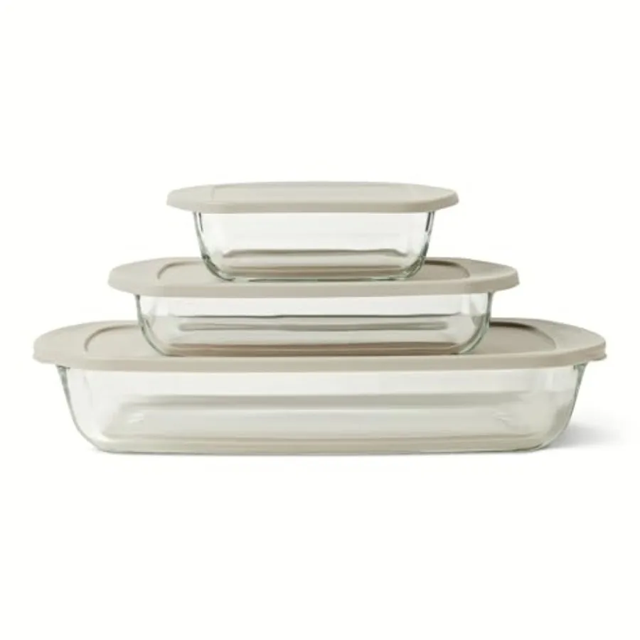 Glass Baking Dishes with BPA-Free Lids, 6-Piece Bakeware Set, Borosilicate Glass, Oven-Safe up to 752°F, Non-Slip and Stackable
Glass Baking Dishes with BPA-Free Lids, 6-Piece Bakeware Set, Borosilicate Glass, Oven-Safe up to 752°F, Non-Slip and Stackable