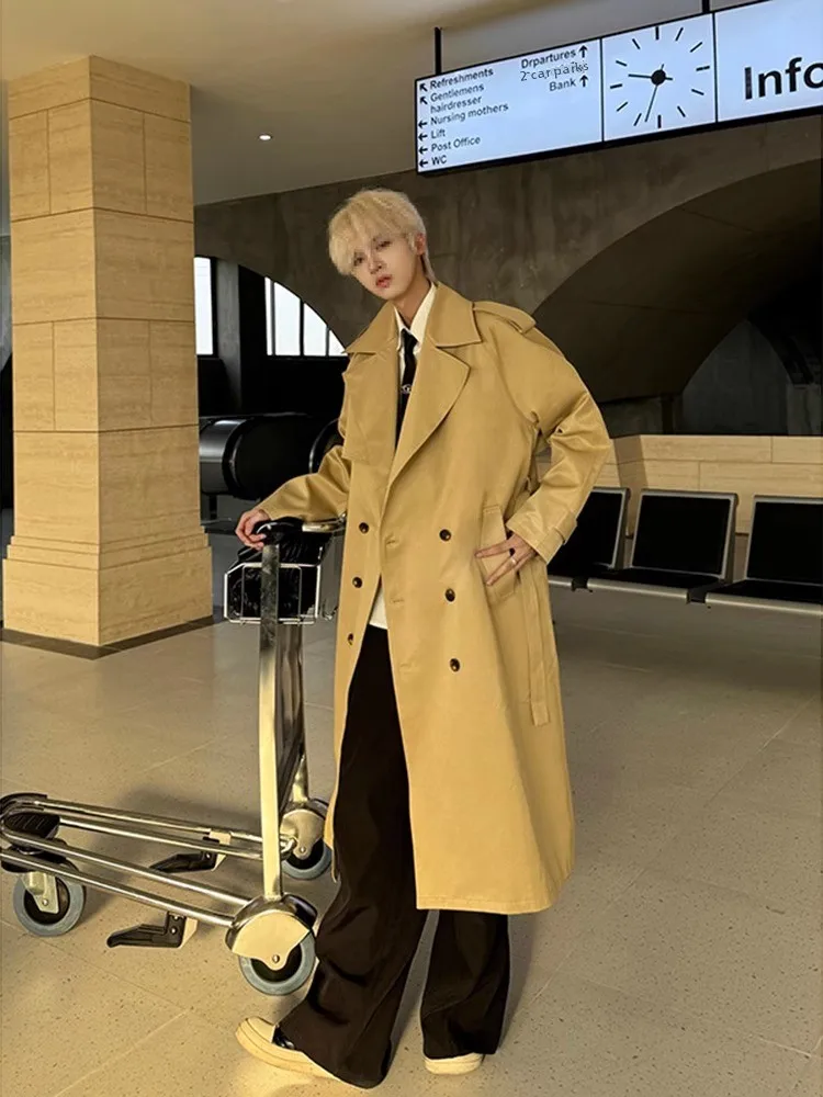 Khaki Long Men's Autumn Winter Coat Double Row Buttons Tall Men's High Quali Briti Sle Windbreaker Outerwear Jaet
Khaki Long Men's Autumn Winter Coat Double Row Buttons Tall Men's High Quali Briti Sle Windbreaker Outerwear Jaet