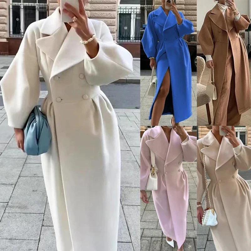Winter Coat For Women Fashion Solid Loose Lapel Double Breasted Trench Vintage Long Sleeve Jackets Warm Thick Woman New In Coats
Winter Coat For Women Fashion Solid Loose Lapel Double Breasted Trench Vintage Long Sleeve Jackets Warm Thick Woman New In Coats