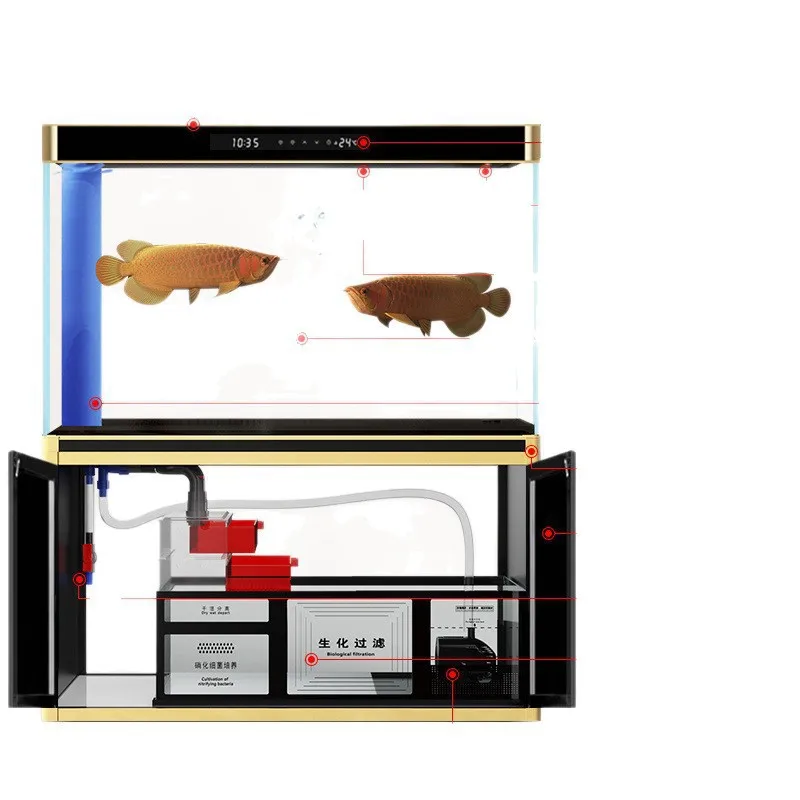 Ultra-white glass ecological fish tank, living room feng shui lucky bottom filter, water-free fish tank
Ultra-white glass ecological fish tank, living room feng shui lucky bottom filter, water-free fish tank