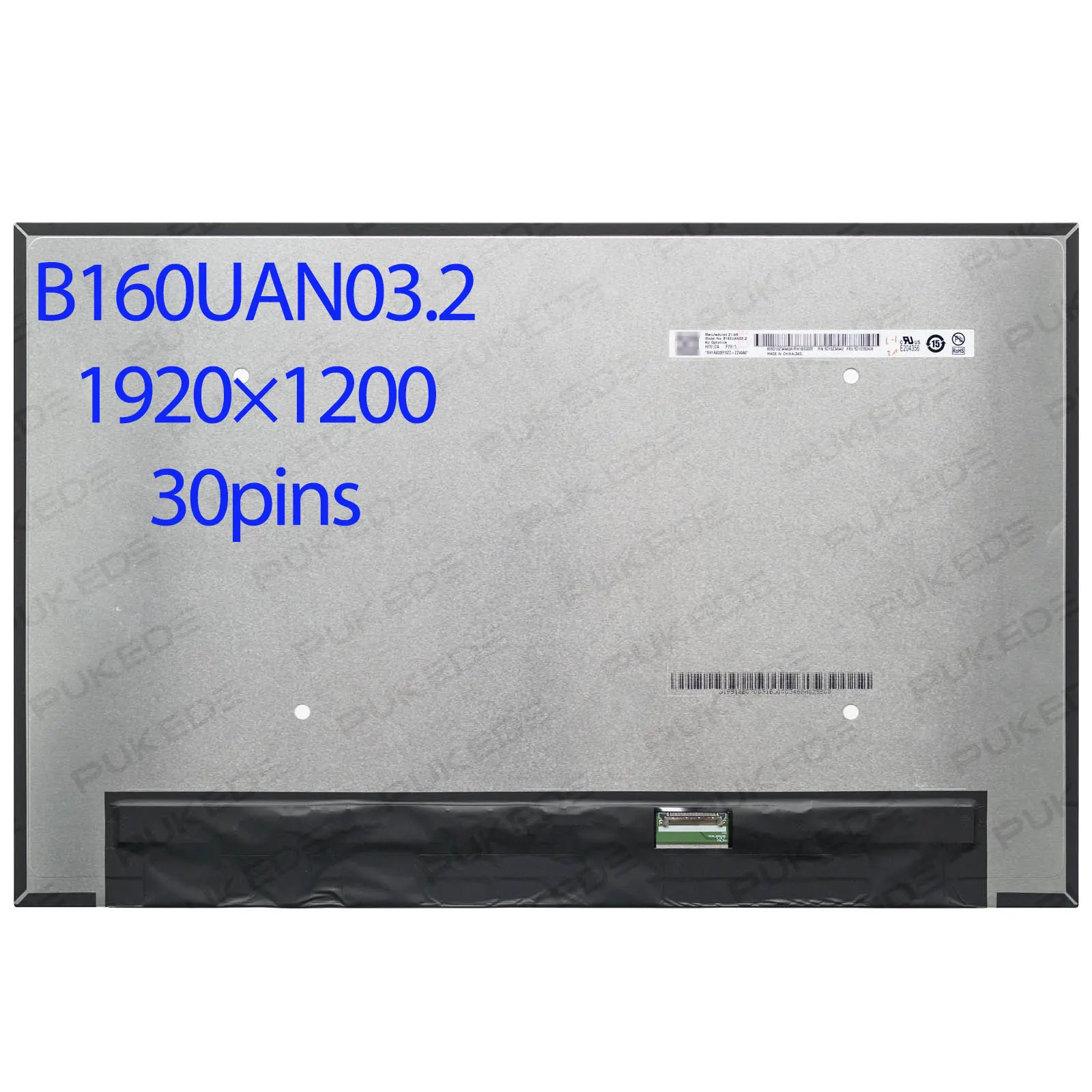 16,0-дюймовый ЖК-экран для ноутбука B160UAN03.2, подходит для NV160WUM-N43 LP160WU1-SPF1 N160JCA-EEL edp, 30 контактов, 1920x1200
16,0-дюймовый ЖК-экран для ноутбука B160UAN03.2, подходит для NV160WUM-N43 LP160WU1-SPF1 N160JCA-EEL edp, 30 контактов, 1920x1200