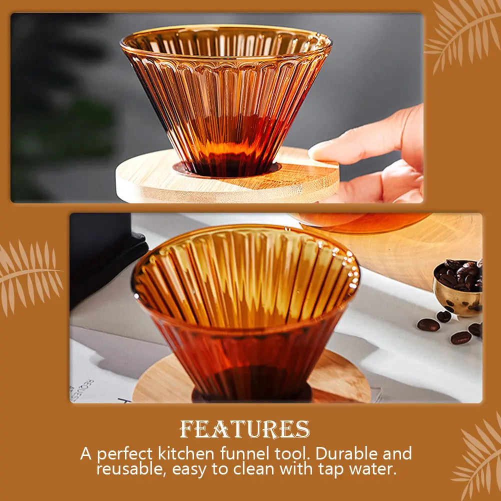 1 Set Household Filter Pour-Over Dripper Delicate Coffee Cone Reusable Durable Wood Glass Material Tool Kitchen Funnel
1 Set Household Filter Pour-Over Dripper Delicate Coffee Cone Reusable Durable Wood Glass Material Tool Kitchen Funnel
