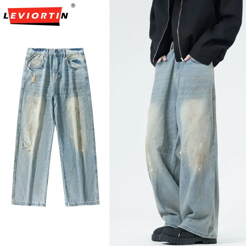 Streetwear Japanese Vintage Distressed Jeans For Men Korean Washed Denim Cargo Pants Straight Leg Casual Long Trousers Male
Streetwear Japanese Vintage Distressed Jeans For Men Korean Washed Denim Cargo Pants Straight Leg Casual Long Trousers Male