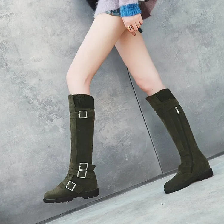 Женские ботфорты выше колена, ботинки на молнии сбоку с пряжкой с ремешком
Женские ботфорты выше колена, ботинки на молнии сбоку с пряжкой с ремешком